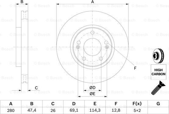 BOSCH 0 986 479 368 - Тормозной диск autospares.lv