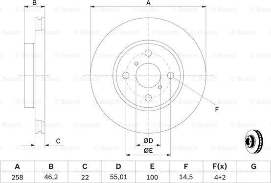 BOSCH 0 986 479 363 - Тормозной диск autospares.lv