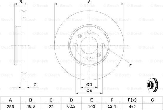 BOSCH 0 986 479 367 - Тормозной диск autospares.lv