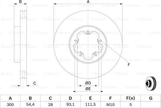 BOSCH 0 986 479 307 - Тормозной диск autospares.lv