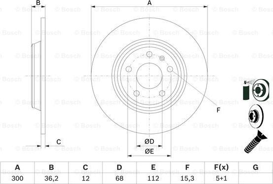 BOSCH 0 986 479 382 - Тормозной диск autospares.lv