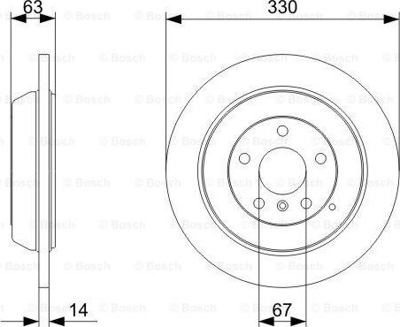 BOSCH 0 986 479 330 - Тормозной диск autospares.lv