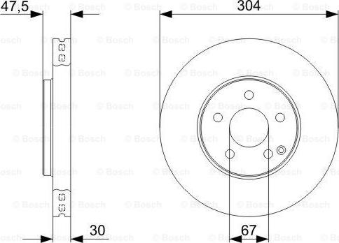 BOSCH 0 986 479 333 - Тормозной диск autospares.lv