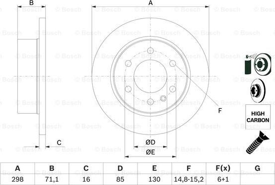 BOSCH 0 986 479 295 - Тормозной диск autospares.lv