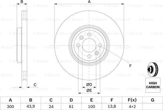 BOSCH 0 986 479 209 - Тормозной диск autospares.lv