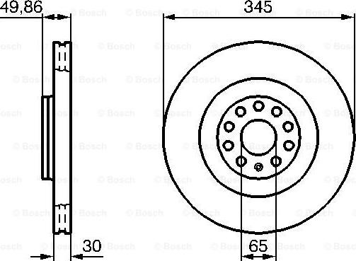 BOSCH 0 986 479 204 - Тормозной диск autospares.lv