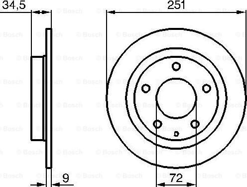 BOSCH 0 986 479 208 - Тормозной диск autospares.lv