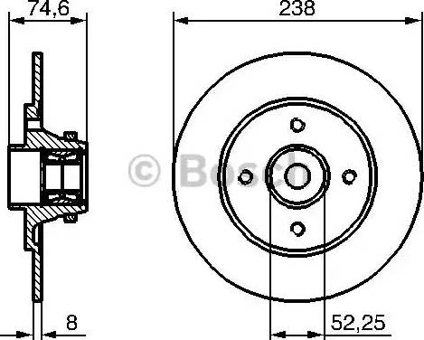 BOSCH 0 986 479 281 - Тормозной диск autospares.lv