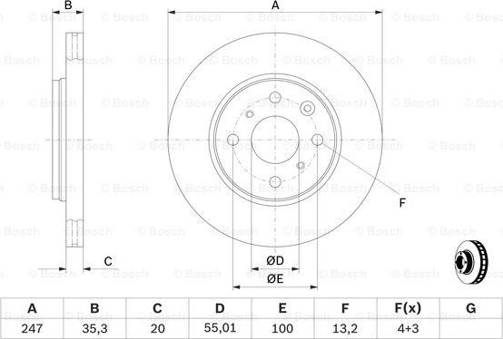 BOSCH 0 986 479 239 - Тормозной диск autospares.lv