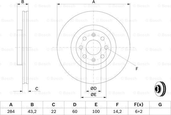 BOSCH 0 986 479 224 - Тормозной диск autospares.lv