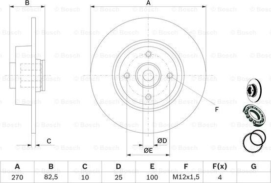 BOSCH 0 986 479 274 - Тормозной диск autospares.lv