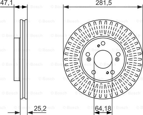 BOSCH 0 986 479 781 - Тормозной диск autospares.lv