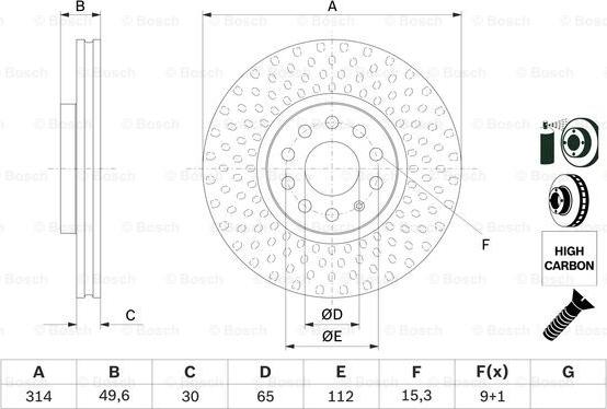 BOSCH 0 986 479 735 - Тормозной диск autospares.lv