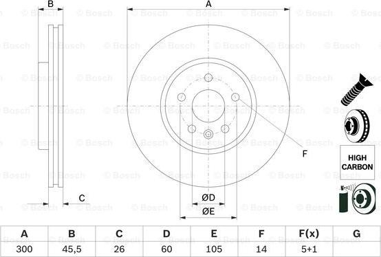 BOSCH 0 986 479 D93 - Тормозной диск autospares.lv