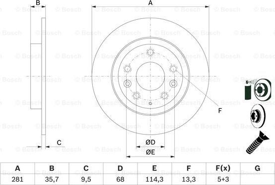 BOSCH 0 986 479 E55 - Тормозной диск autospares.lv