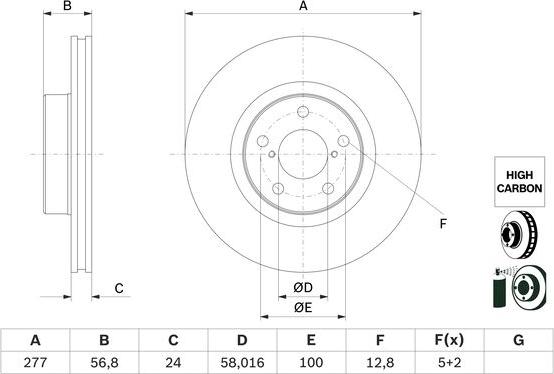 BOSCH 0 986 479 E69 - Тормозной диск autospares.lv