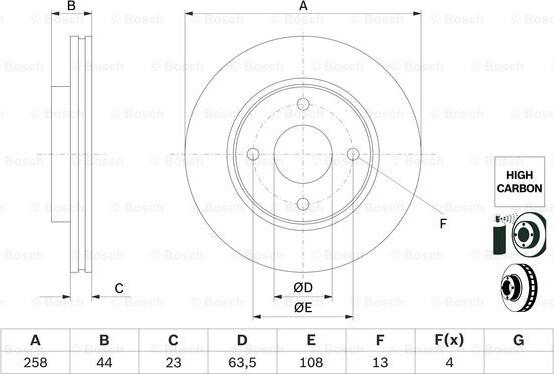 BOSCH 0 986 479 E80 - Тормозной диск autospares.lv