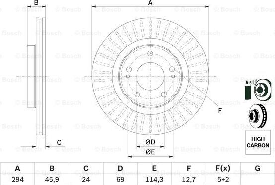 BOSCH 0 986 479 E76 - Тормозной диск autospares.lv