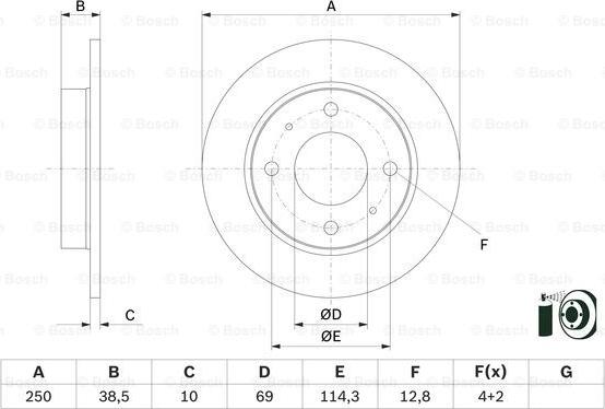 BOSCH 0 986 479 E70 - Тормозной диск autospares.lv