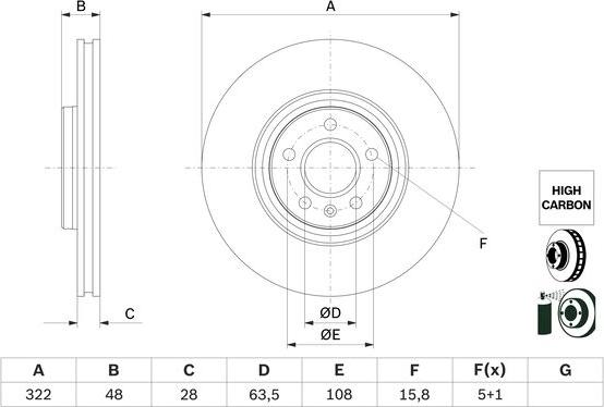 BOSCH 0 986 479 F90 - Тормозной диск autospares.lv