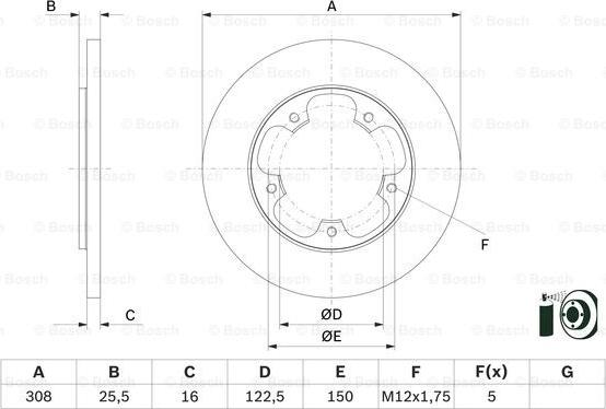 BOSCH 0 986 479 F44 - Тормозной диск autospares.lv