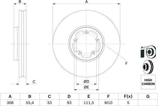 BOSCH 0 986 479 F46 - Тормозной диск autospares.lv