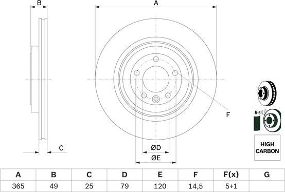 BOSCH 0 986 479 F68 - Тормозной диск autospares.lv