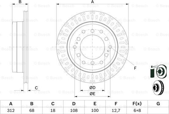 BOSCH 0 986 479 F07 - Тормозной диск autospares.lv