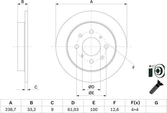 BOSCH 0 986 479 F34 - Тормозной диск autospares.lv