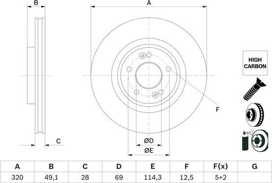 BOSCH 0 986 479 F35 - Тормозной диск autospares.lv