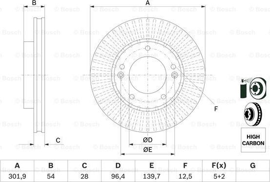 BOSCH 0 986 479 F20 - Тормозной диск autospares.lv