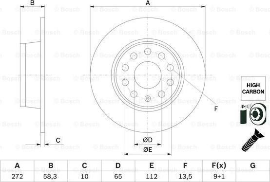 BOSCH 0 986 479 F23 - Тормозной диск autospares.lv