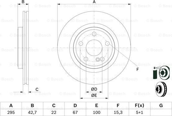 BOSCH 0 986 479 F75 - Тормозной диск autospares.lv