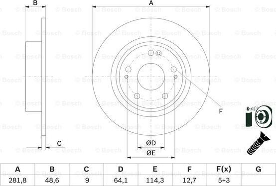 BOSCH 0 986 479 F76 - Тормозной диск autospares.lv