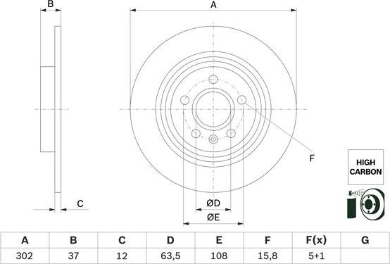 BOSCH 0 986 479 G98 - Тормозной диск autospares.lv