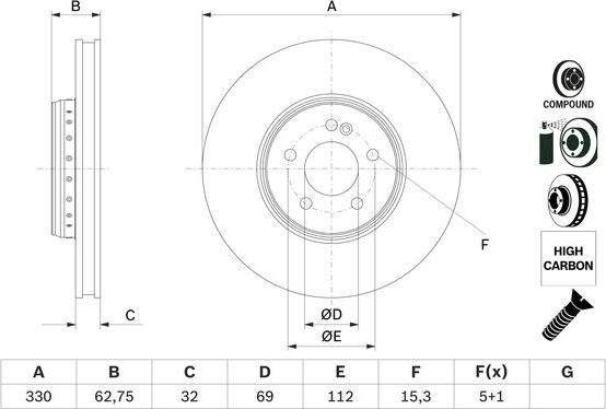 BOSCH 0 986 479 G43 - Тормозной диск autospares.lv