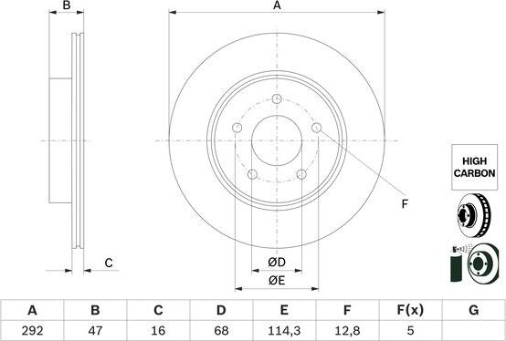 BOSCH 0 986 479 H09 - Тормозной диск autospares.lv