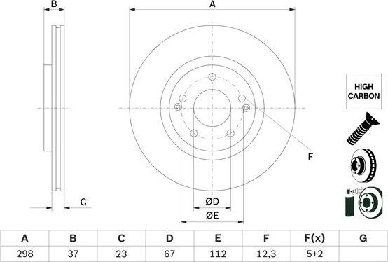 BOSCH 0 986 479 H05 - Тормозной диск autospares.lv