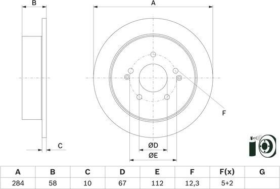 BOSCH 0 986 479 H16 - Тормозной диск autospares.lv