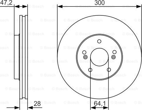 BOSCH 0 986 479 R47 - Тормозной диск autospares.lv