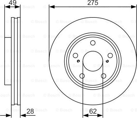 BOSCH 0 986 479 R58 - Тормозной диск autospares.lv