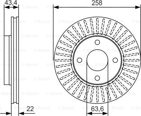 BOSCH 0 986 479 R64 - Тормозной диск autospares.lv