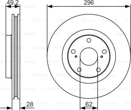 BOSCH 0 986 479 R33 - Тормозной диск autospares.lv