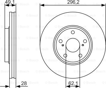 BOSCH 0 986 479 R28 - Тормозной диск autospares.lv