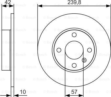 BOSCH 0 986 479 S52 - Тормозной диск autospares.lv