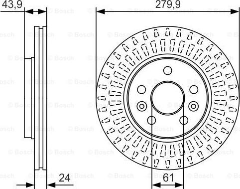 BOSCH 0 986 479 S66 - Тормозной диск autospares.lv