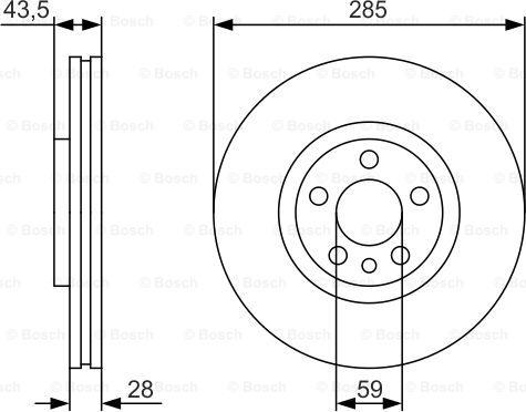 BOSCH 0 986 479 S62 - Тормозной диск autospares.lv