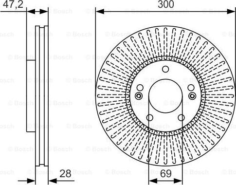 BOSCH 0 986 479 S14 - Тормозной диск autospares.lv