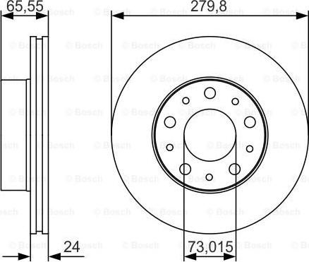 BOSCH 0 986 479 S70 - Тормозной диск autospares.lv