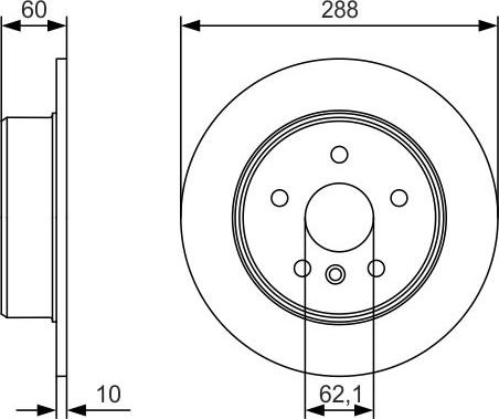 BOSCH 0 986 479 T97 - Тормозной диск autospares.lv